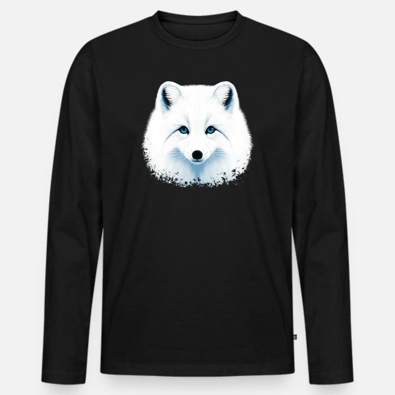 Polarfuchs - Männer Premium Bio Langarmshirt - Schwarz