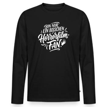 Ein bisschen Horror Fan Humor - Männer Premium Bio Langarmshirt - Schwarz - Vorne - Nico (187cm)