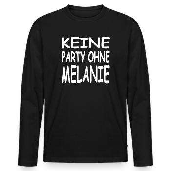 Melanie - Männer Premium Bio Langarmshirt - Schwarz - Vorne - Nico (187cm)