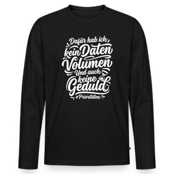 Daten Volumen Humor Smartphone Spruch - Männer Premium Bio Langarmshirt - Schwarz - Vorne - Nico (187cm)