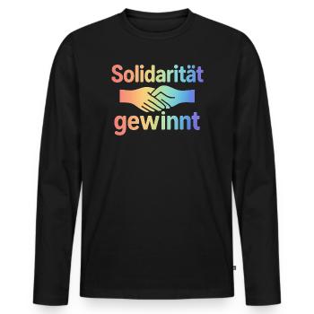 Zusammenhalt Spruch Hände Motiv - Männer Premium Bio Langarmshirt - Schwarz - Vorne - Nico (187cm)