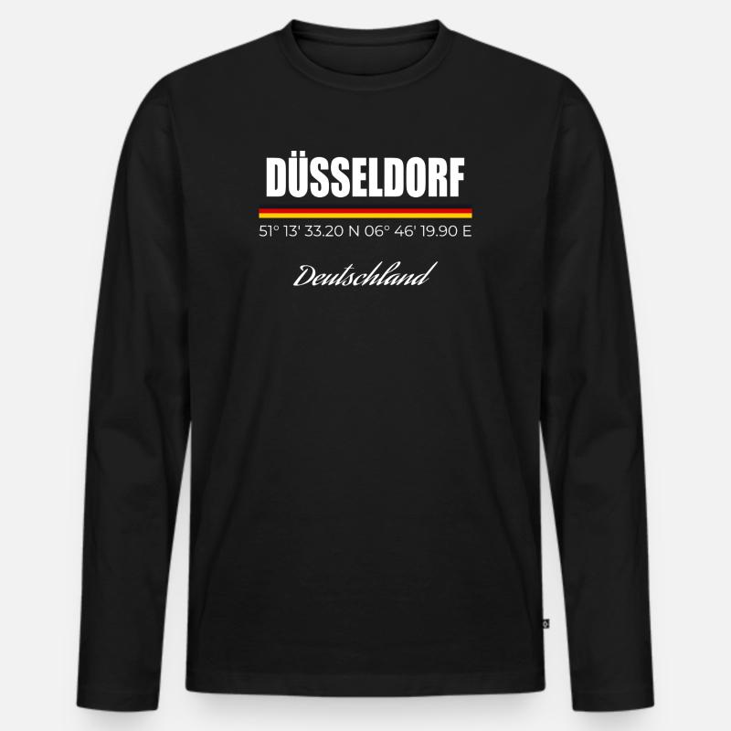 Düsseldorf - Männer Premium Bio Langarmshirt - Schwarz