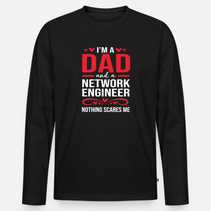 Netzwerk Ingenieur Programmierer Informatiker - Männer Premium Bio Langarmshirt - Schwarz
