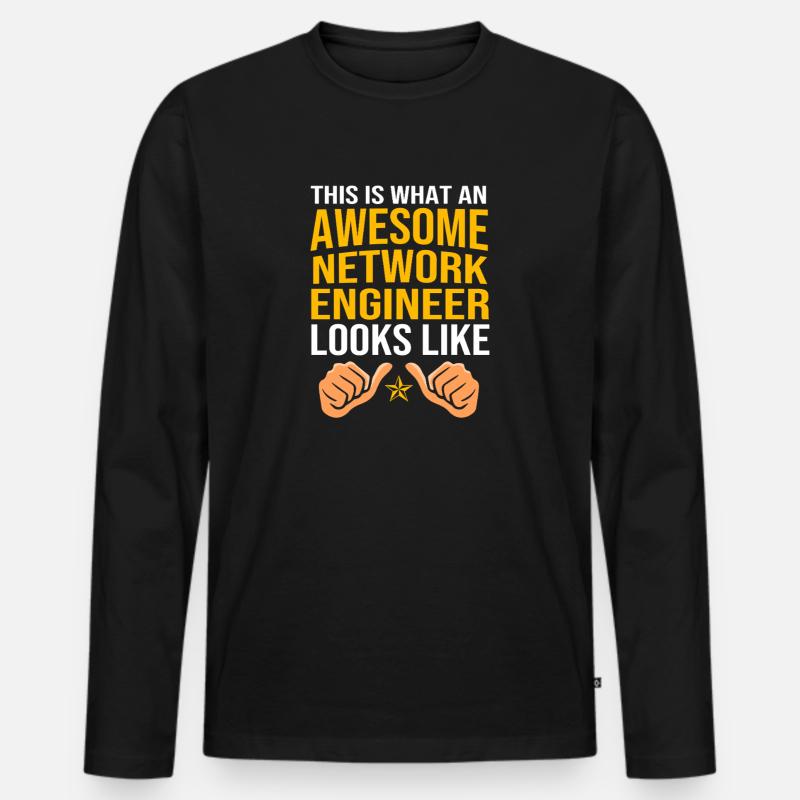 Network Engineer Programmer Computer Scientist - Men's Premium Organic Long Sleeve Shirt - black