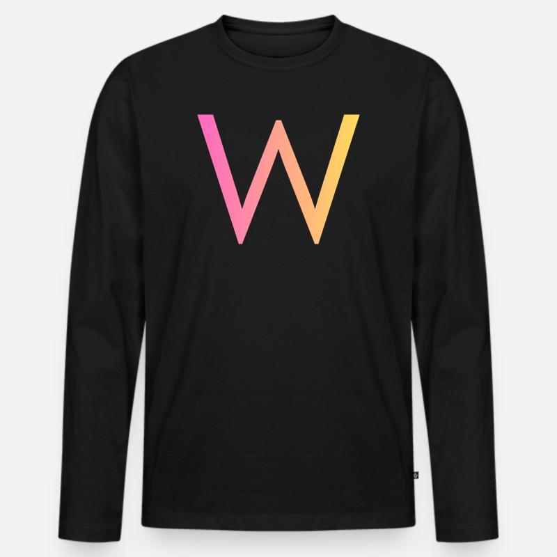 W - Männer Premium Bio Langarmshirt - Schwarz