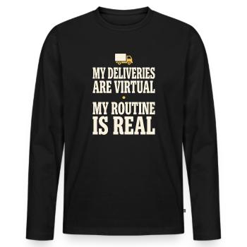 Truck Sim Truck Simulator Sim Trucker Long Haul - Men's Premium Organic Long Sleeve Shirt - black - Front - Nico (187cm)