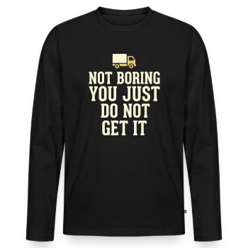 Truck Sim Truck Simulator Sim Trucker Long Haul - Men's Premium Organic Long Sleeve Shirt - black - Front - Nico (187cm)