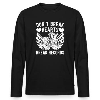 Powerlifting Bodybuilder Break Record Don't Heart - Men's Premium Organic Long Sleeve Shirt - black - Front - Nico (187cm)