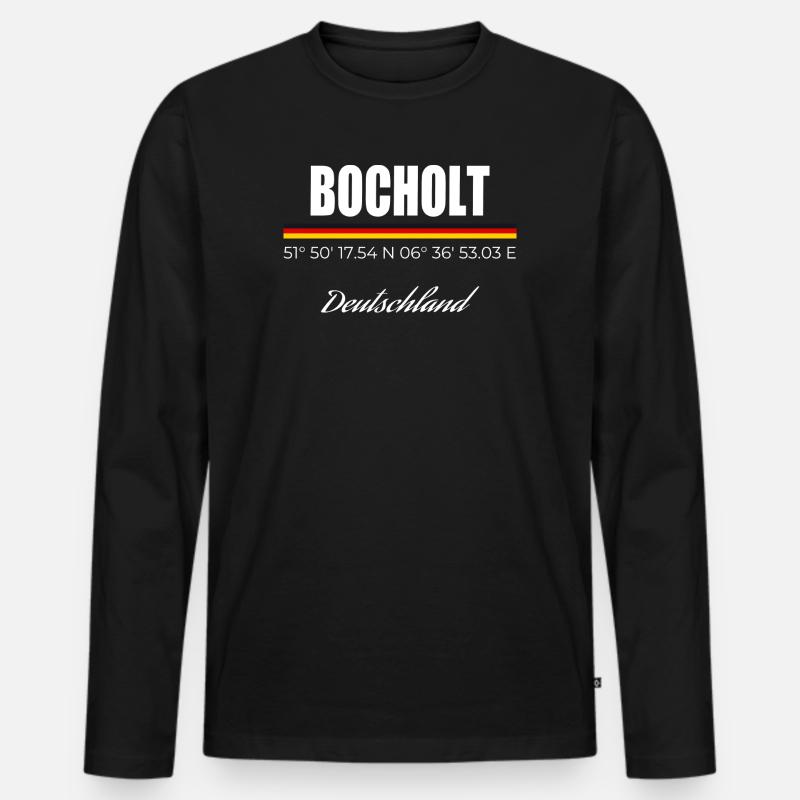 Bocholt - Männer Premium Bio Langarmshirt - Schwarz