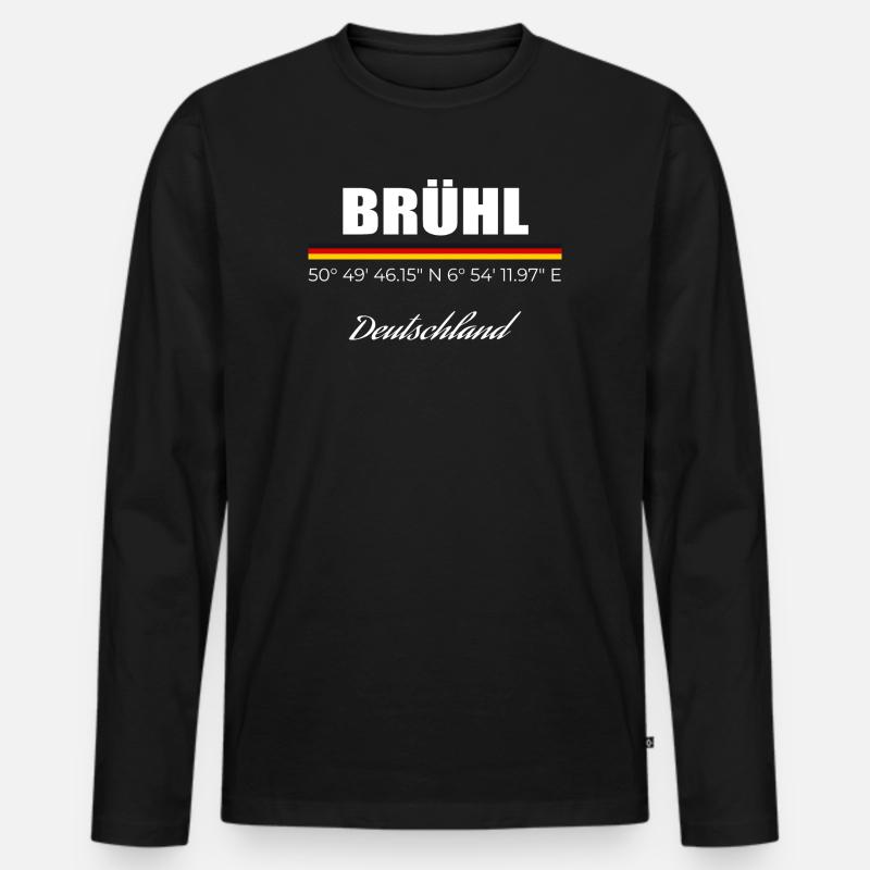 Brühl - Männer Premium Bio Langarmshirt - Schwarz