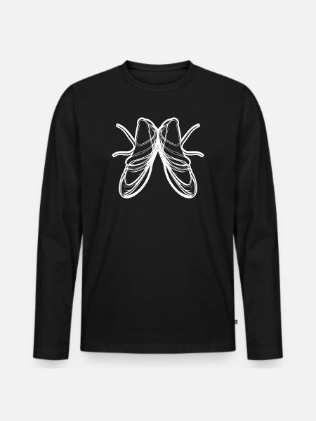 Ballet Shoes Drawing - Men's Premium Organic Long Sleeve Shirt - black