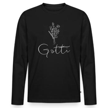 Gotti - Geschenk Patentante Gotte - Männer Premium Bio Langarmshirt - Schwarz - Vorne - Nico (187cm)