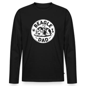 Beagle Dad Sleeping Beagle Dog Beagle Dad - Men's Premium Organic Long Sleeve Shirt - black - Front - Nico (187cm)