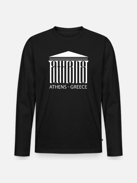 Athènes Grèce Grecs Hellènes Grèce Touristique - T-shirt manches longues Premium bio Homme - noir