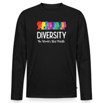 LGBT Pride Month - Diversity. The World's Best Pal - Men's Premium Organic Long Sleeve Shirt - black - Front - Nico (187cm)