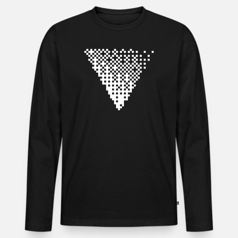 Triangular Halftone Pixel Grid - Men's Premium Organic Long Sleeve Shirt - black