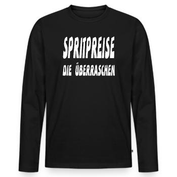 Benzin - Männer Premium Bio Langarmshirt - Schwarz - Vorne - Nico (187cm)