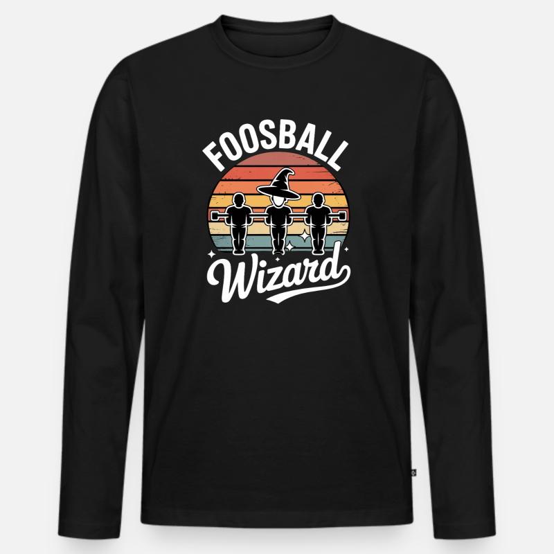 Tischfußball Evolution Lustiges Kickern Foosball - Männer Premium Bio Langarmshirt - Schwarz