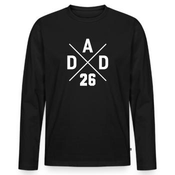 Dad 26 Dad Is 2026 New Father - Men's Premium Organic Long Sleeve Shirt - black - Front - Nico (187cm)