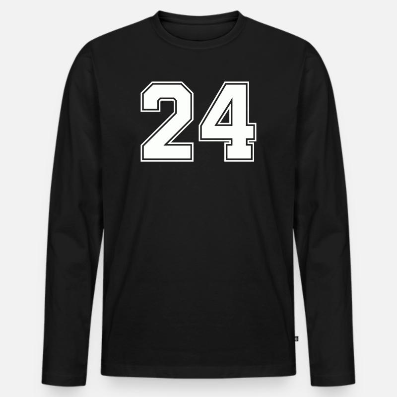 24 - Männer Premium Bio Langarmshirt - Schwarz