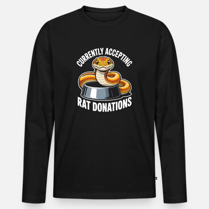 Rattenspenden gesucht | Königspython Humor - Männer Premium Bio Langarmshirt - Schwarz