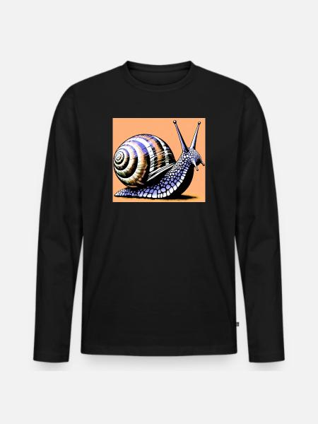 Snail - Men's Premium Organic Long Sleeve Shirt - black