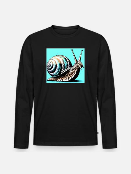 Snail - Men's Premium Organic Long Sleeve Shirt - black