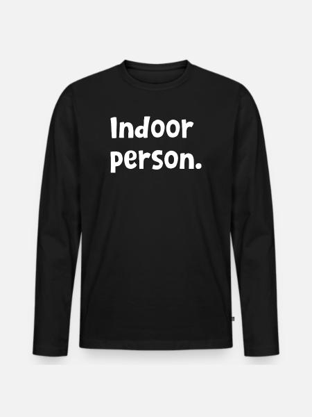 Morsom introvert design - sarkastisk innendørsperson - Premium økologisk langermet T-skjorte for menn - svart