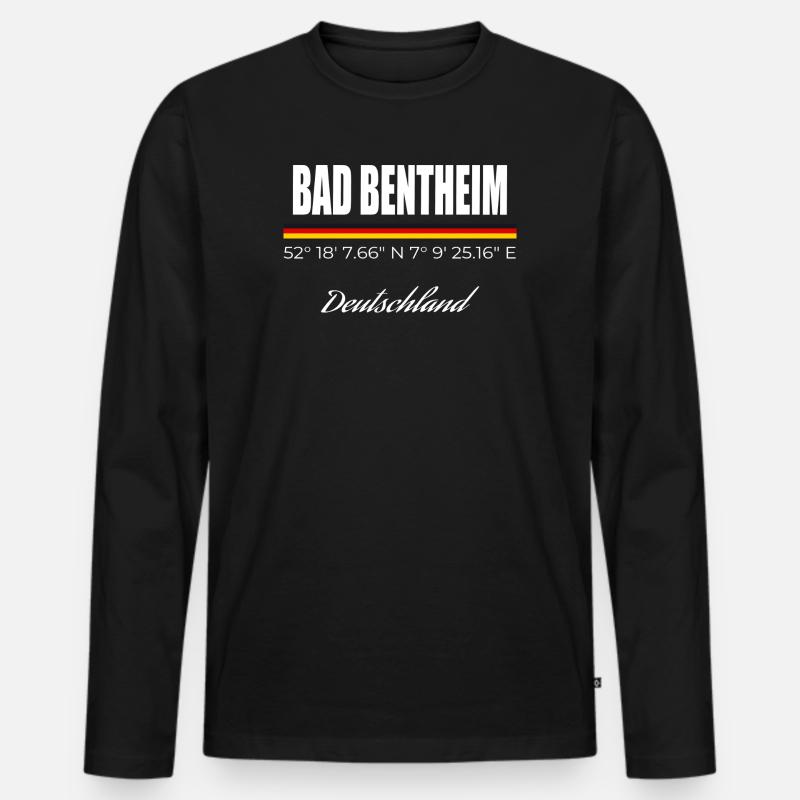 Bad Bentheim - Männer Premium Bio Langarmshirt - Schwarz