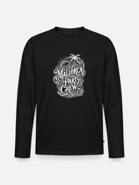 Mallorca Party Crew Saying Malle - Men's Premium Organic Long Sleeve Shirt - black