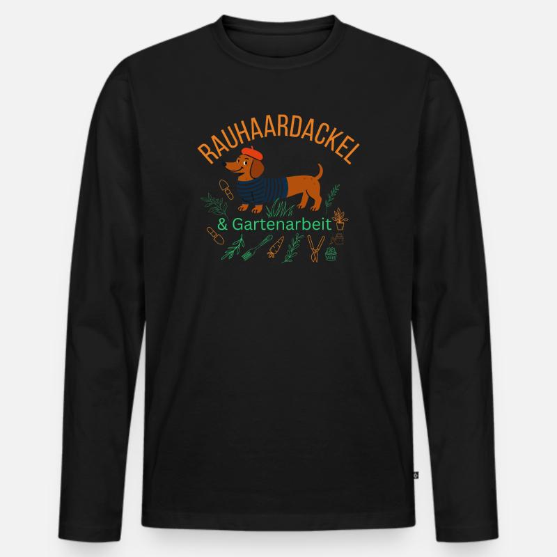 Gipfeli Tester aus Leidenschaft - Schweizer Frühst - Männer Premium Bio Langarmshirt - Schwarz