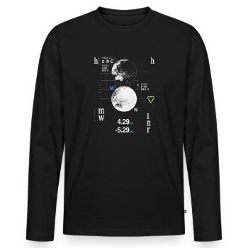Coordonnées de la carte du monde futuriste du HUD - T-shirt manches longues Premium bio Homme - noir - Devant - Nico (187cm)