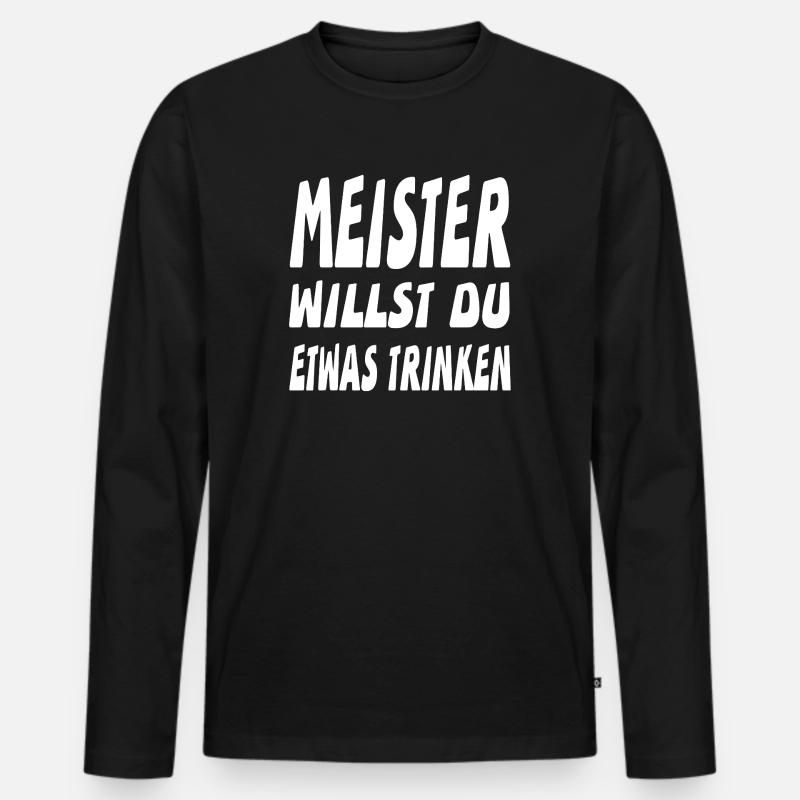 Meister - Männer Premium Bio Langarmshirt - Schwarz