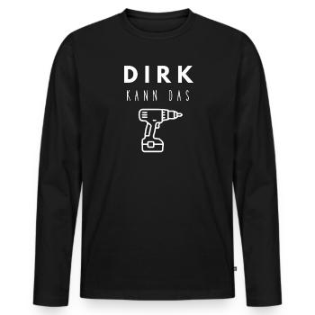 Dirk Name Handwerker Werkzeug Akkuschrauber - Männer Premium Bio Langarmshirt - Schwarz - Vorne - Nico (187cm)