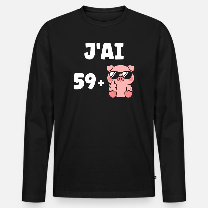 60 Jahre - Männer Premium Bio Langarmshirt - Schwarz