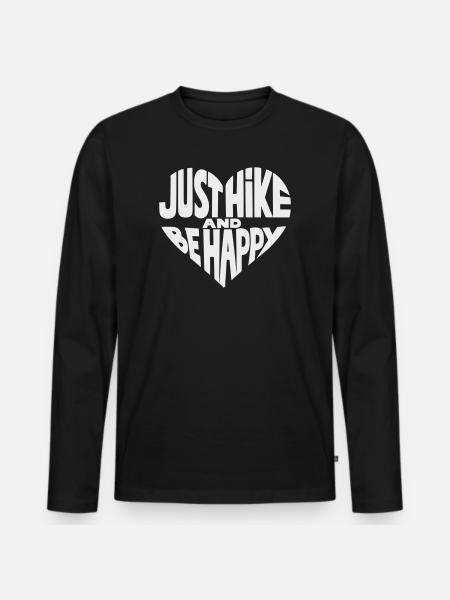 Juste randonner et être heureux design - T-shirt manches longues Premium bio Homme - noir
