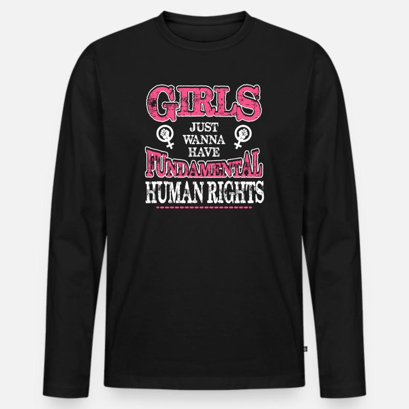 Grundrechte Feminist Tee - Männer Premium Bio Langarmshirt - Schwarz