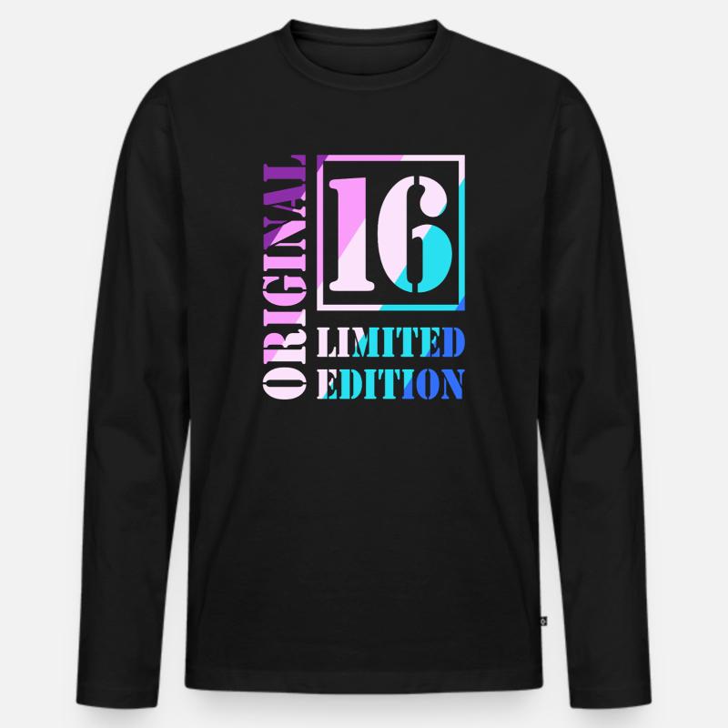 16° compleanno Ragazzo Ragazza Adolescente Originale 16 - Maglia a manica lunga ecologica premium da uomo - nero