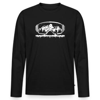 Ski Snowboard Goggles Skiing Graphic Skier - Men's Premium Organic Long Sleeve Shirt - black - Front - Nico (187cm)