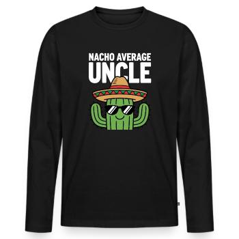 Nacho Oncle Drôle Cinq de Mayo - T-shirt manches longues Premium bio Homme - noir - Devant - Nico (187cm)