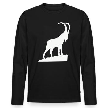 Alpine Bock Silhouette - T-shirt manches longues Premium bio Homme - noir - Devant - Nico (187cm)