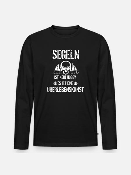 Segeln ist Überlebenskunst - Männer Premium Bio Langarmshirt - Schwarz