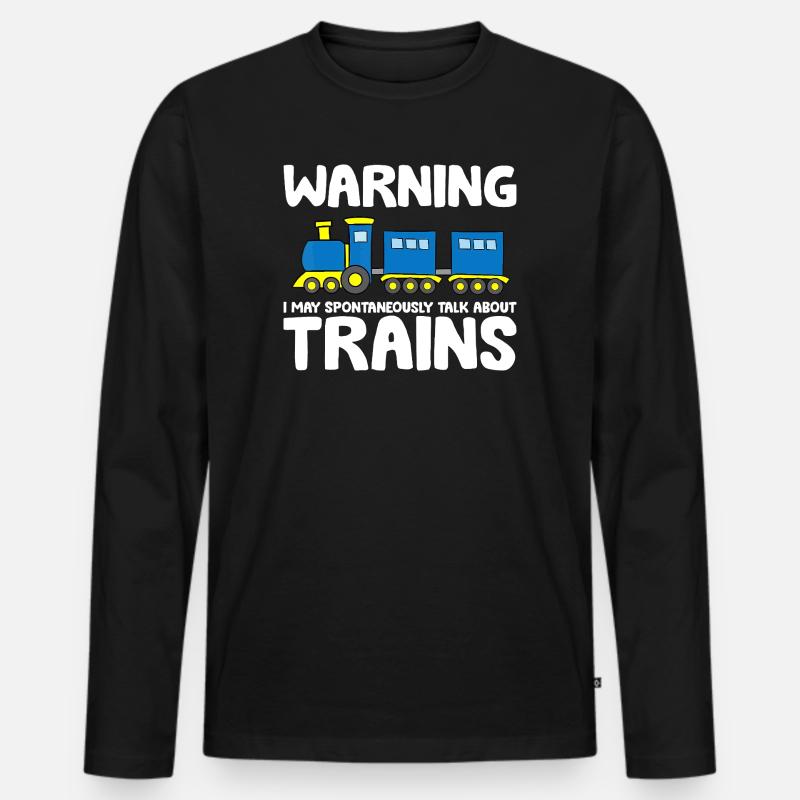 Spontaneous Train Talk Tee - Men's Premium Organic Long Sleeve Shirt - black
