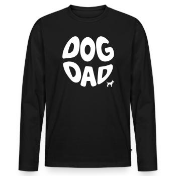 Dog Dad – Hundenpapa Design - Männer Premium Bio Langarmshirt - Schwarz - Vorne - Nico (187cm)
