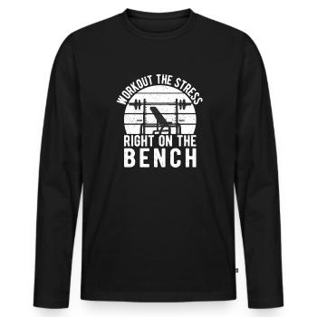 Powerlifting Bodybuilder Workout The Stress Gym - Men's Premium Organic Long Sleeve Shirt - black - Front - Nico (187cm)