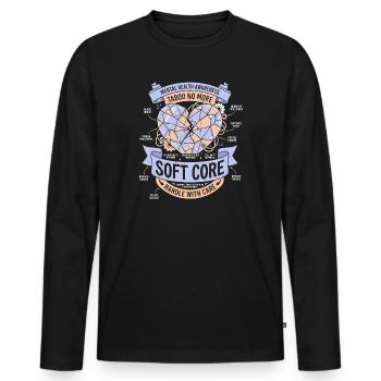 Handle with care - Men's Premium Organic Long Sleeve Shirt - black - Front - Nico (187cm)