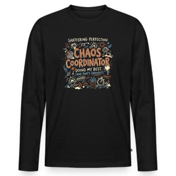 Chaos Coordinator - Männer Premium Bio Langarmshirt - Schwarz - Vorne - Nico (187cm)