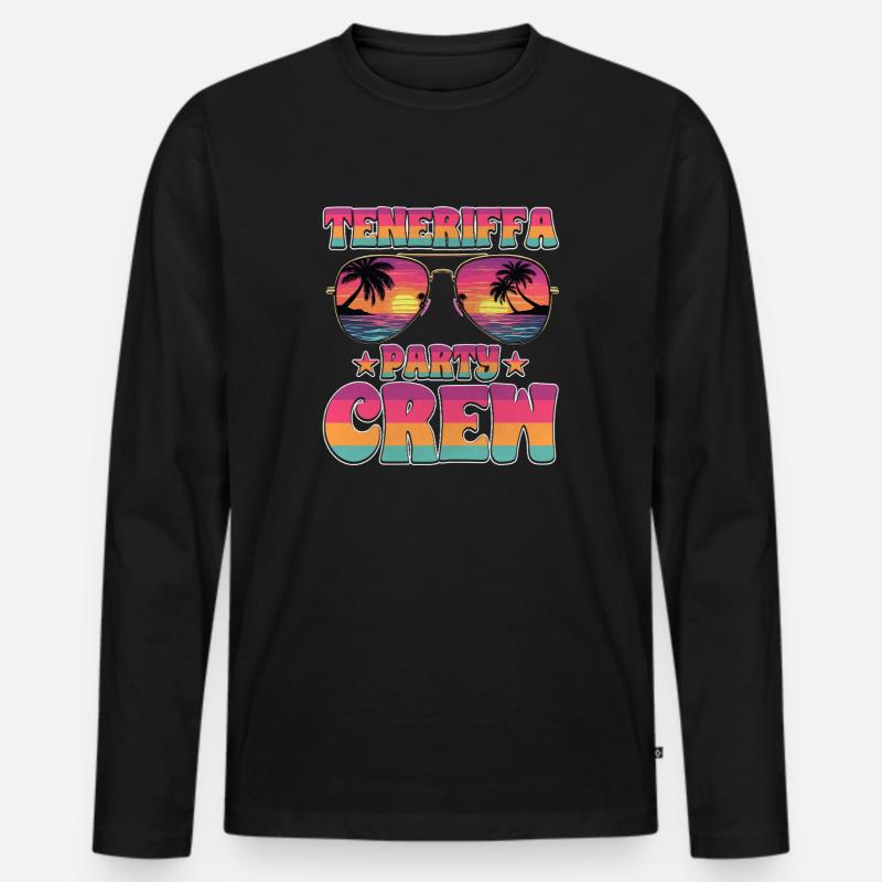 Teneriffa Party Crew - Männer Premium Bio Langarmshirt - Schwarz