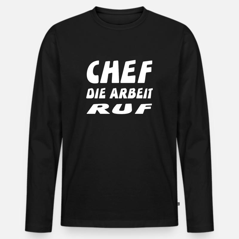 Chef - Männer Premium Bio Langarmshirt - Schwarz