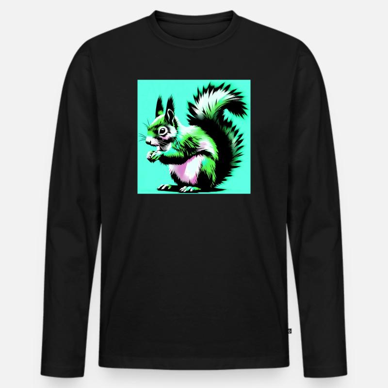 Eichhörnchen - Männer Premium Bio Langarmshirt - Schwarz
